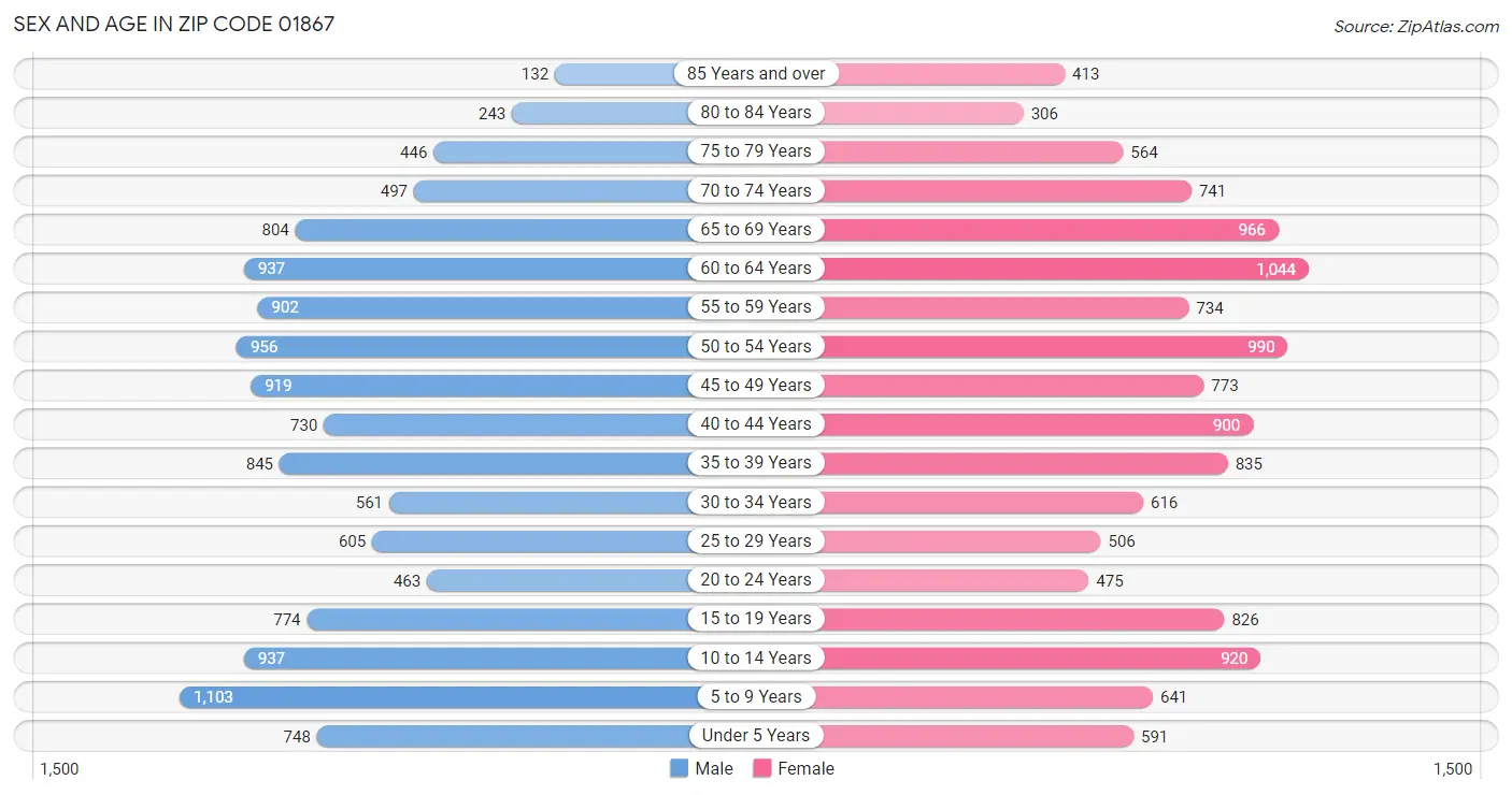 Sex and Age in Zip Code 01867