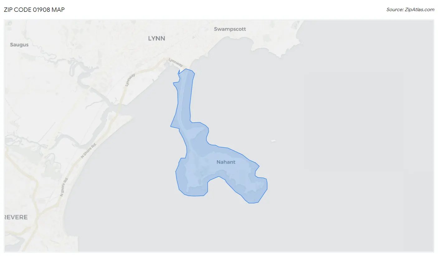 Zip Code 01908 Map