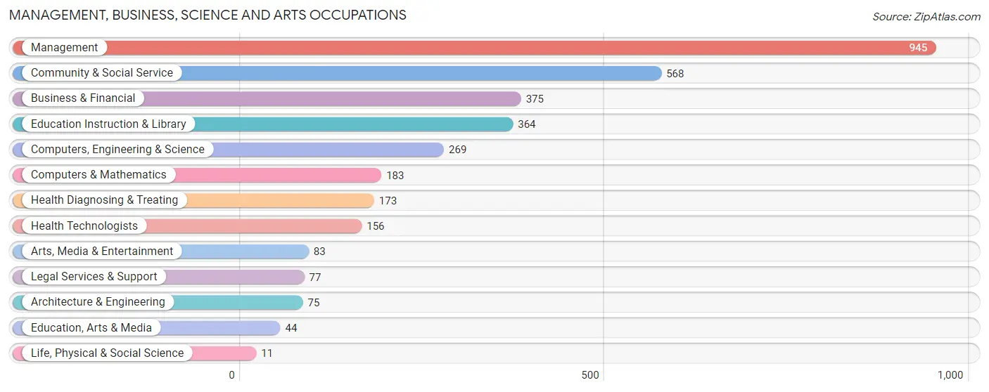 Management, Business, Science and Arts Occupations in Zip Code 02054