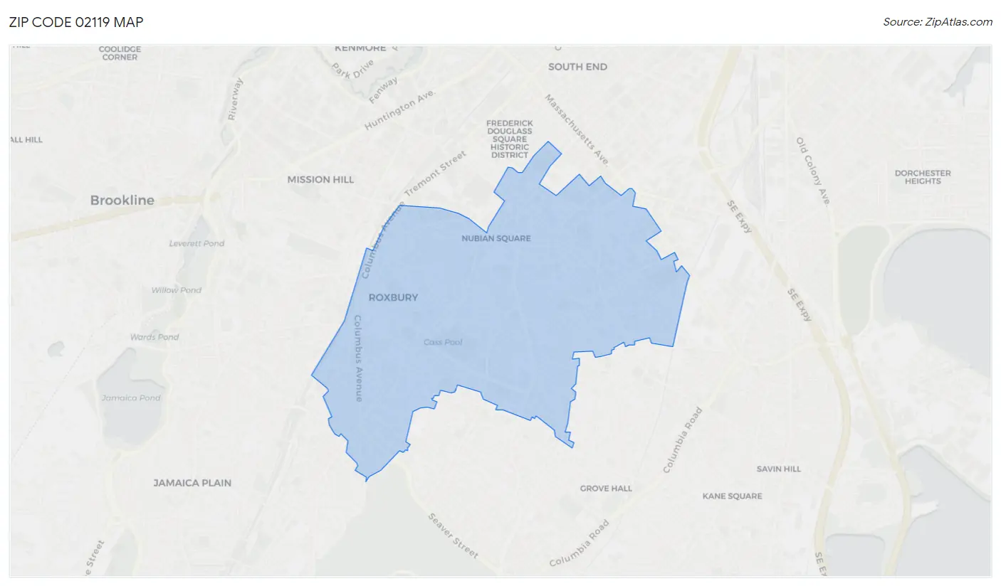 Zip Code 02119 Map