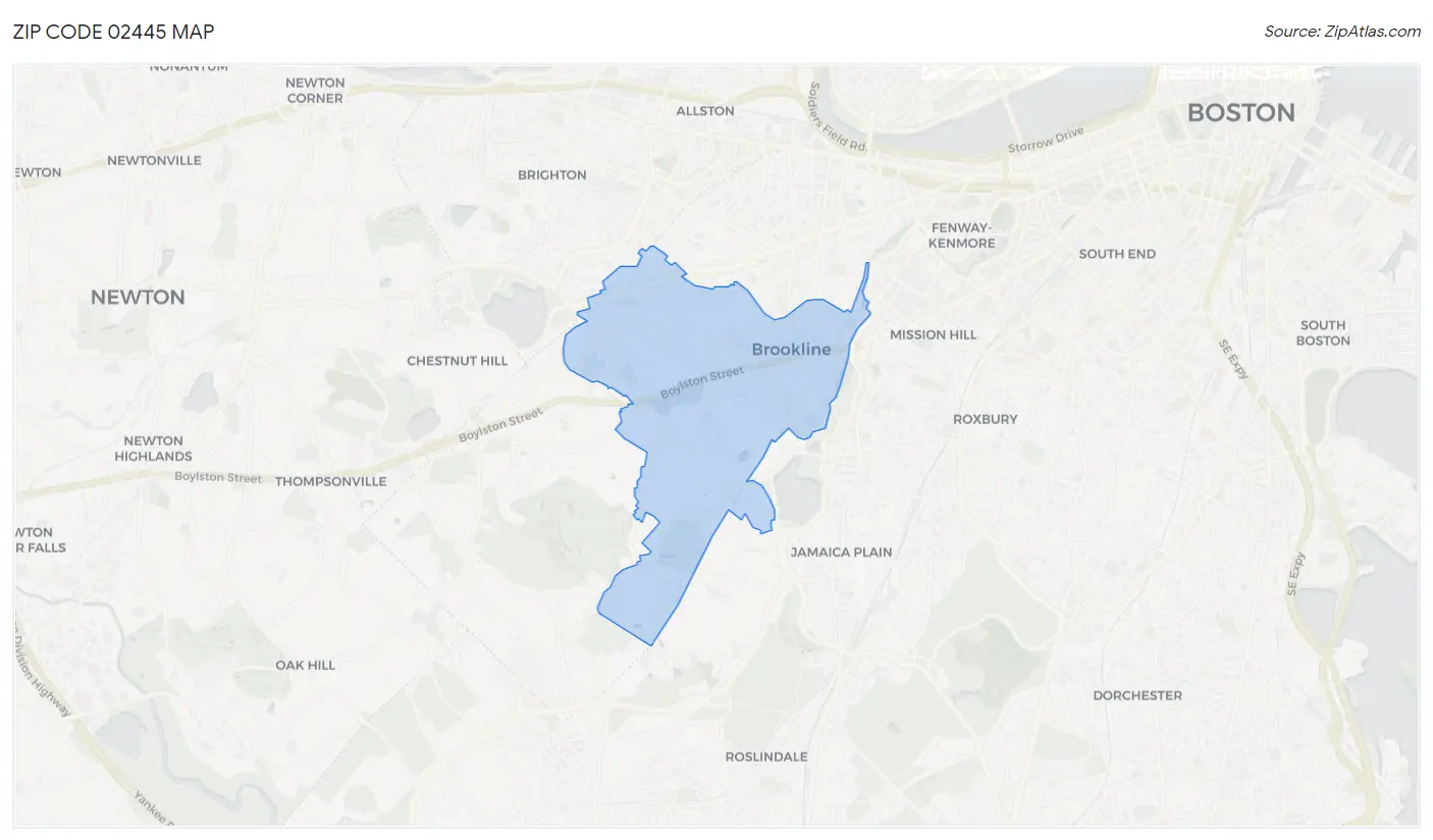 Zip Code 02445 Map