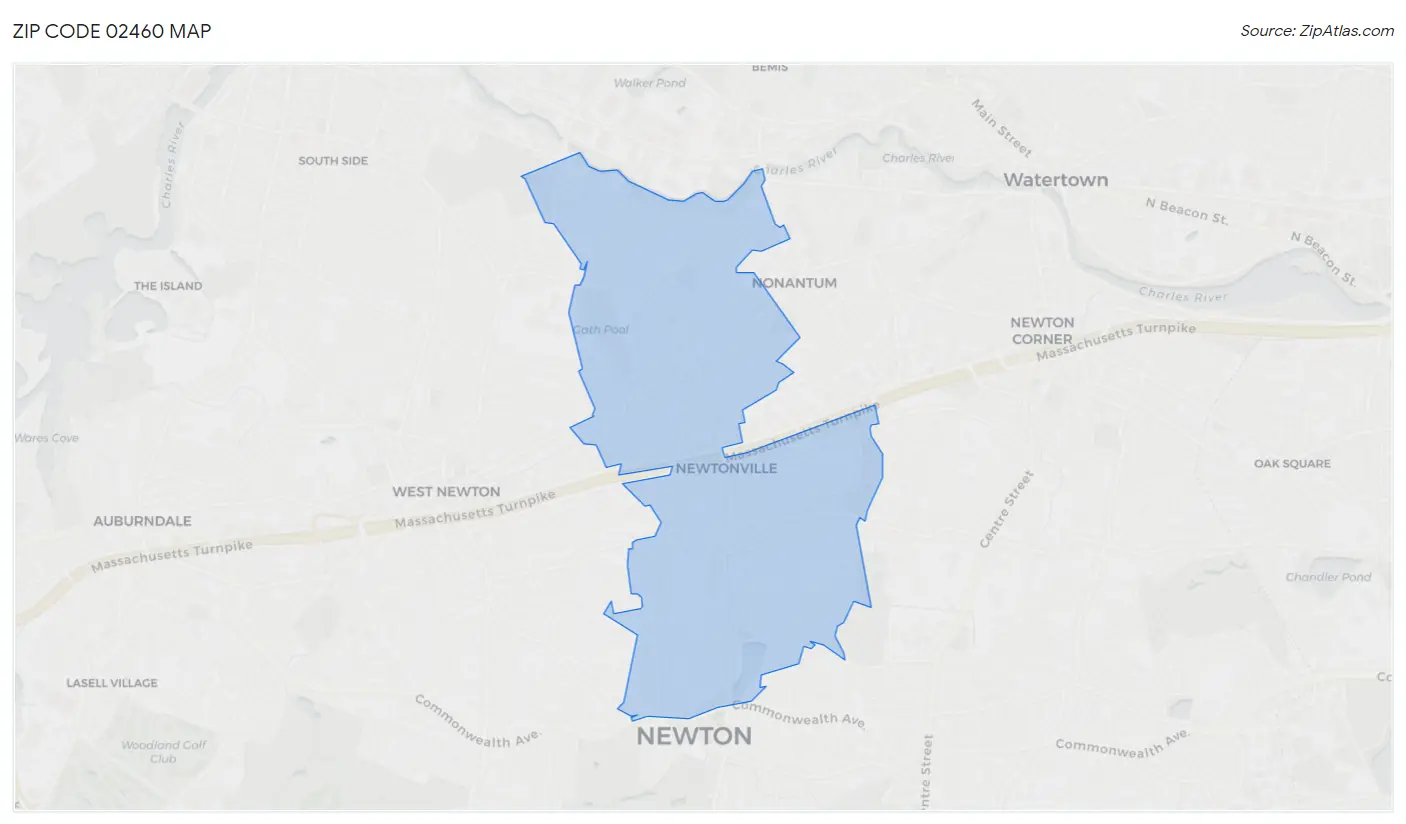 Zip Code 02460 Map