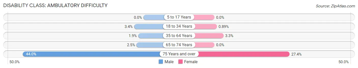 Disability in Zip Code 02466: <span>Ambulatory Difficulty</span>