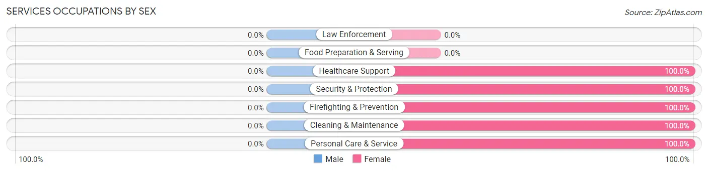 Services Occupations by Sex in Zip Code 02542