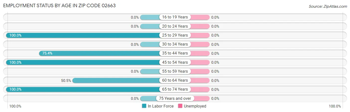 Employment Status by Age in Zip Code 02663