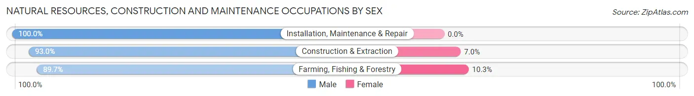 Natural Resources, Construction and Maintenance Occupations by Sex in Zip Code 02744