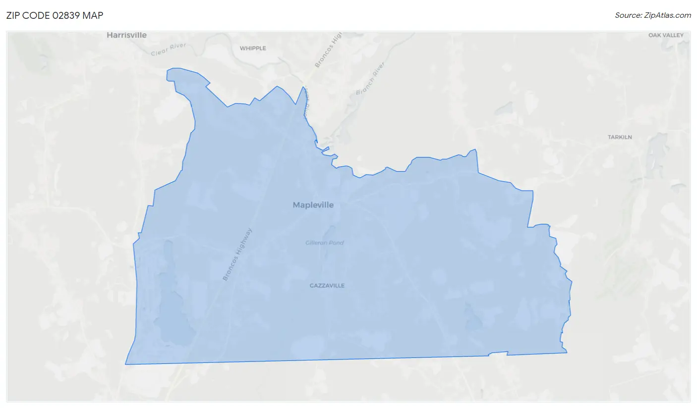 Zip Code 02839 Map