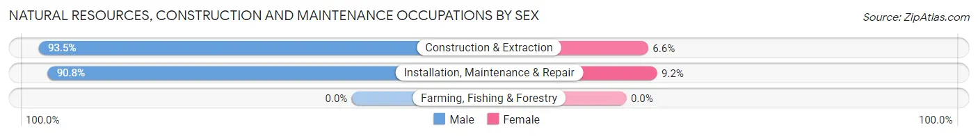 Natural Resources, Construction and Maintenance Occupations by Sex in Zip Code 02842