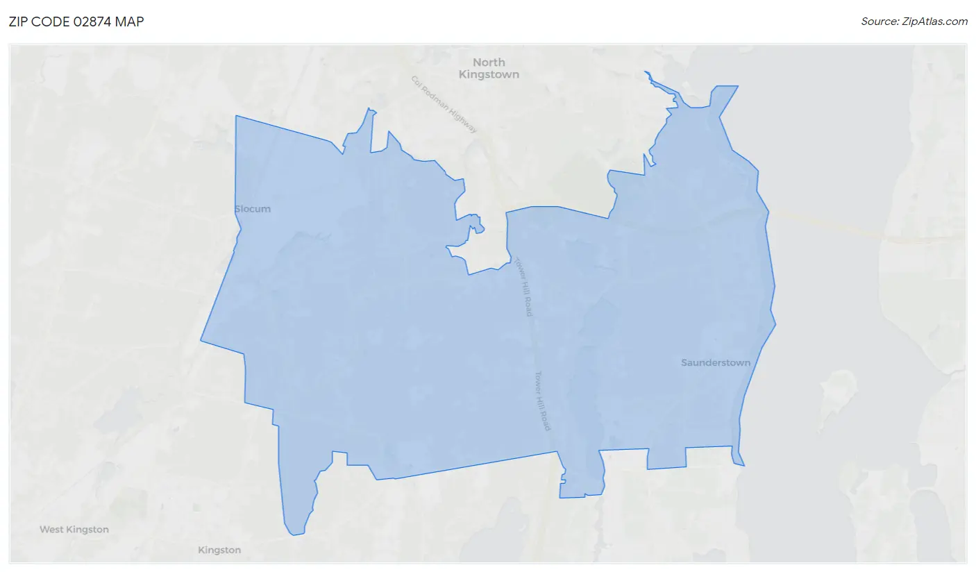 Zip Code 02874 Map