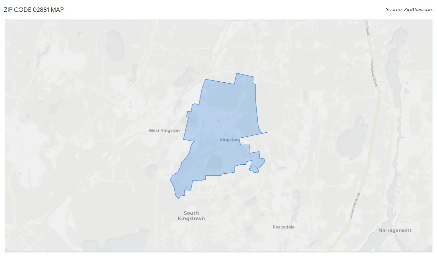 Zip Code 02881 Map