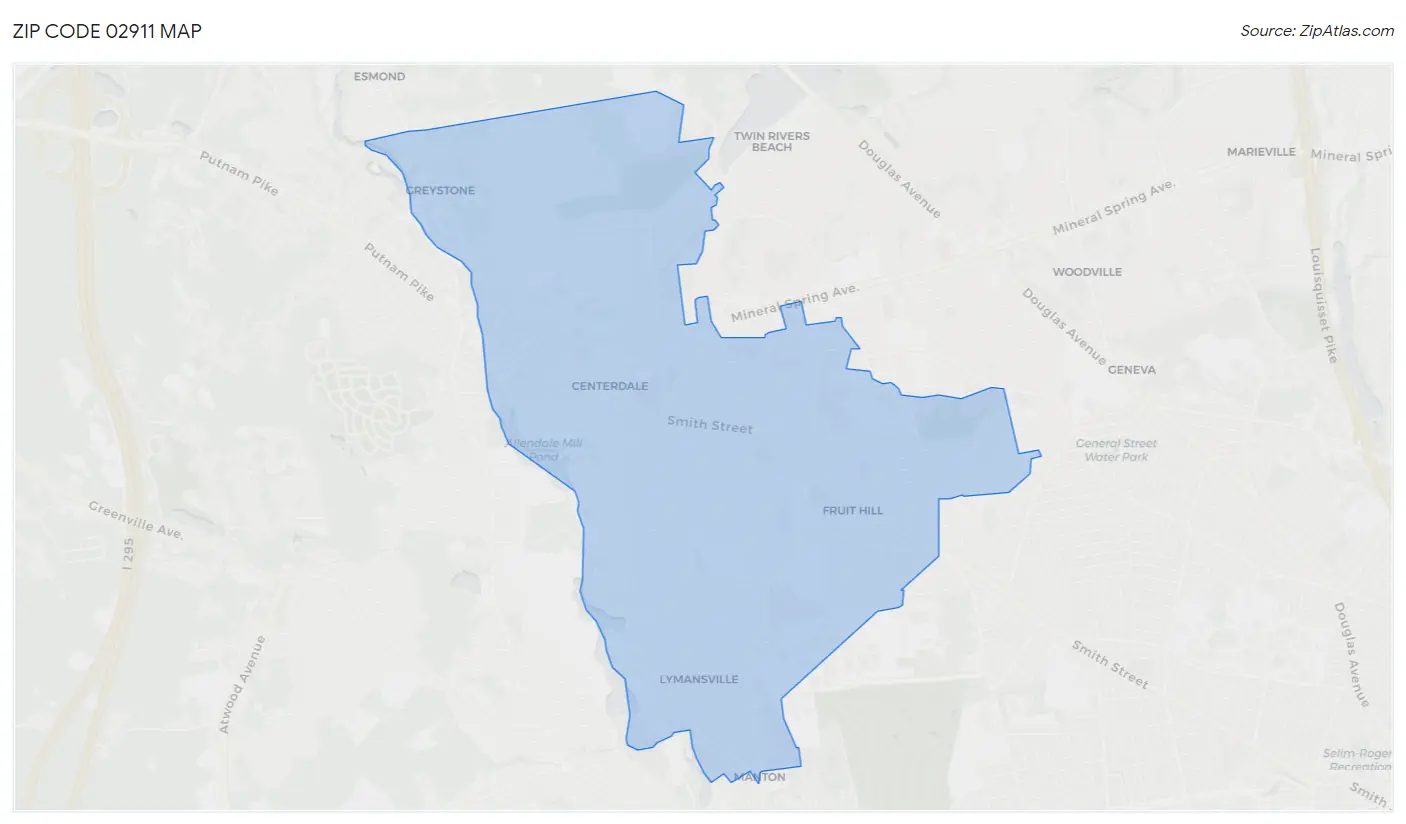 Zip Code 02911 Map