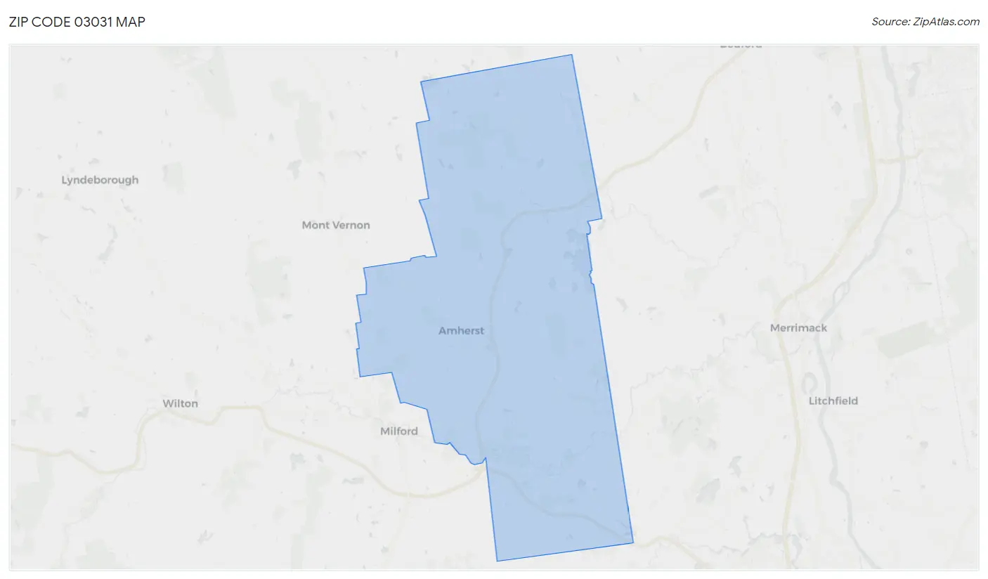 Zip Code 03031 Map