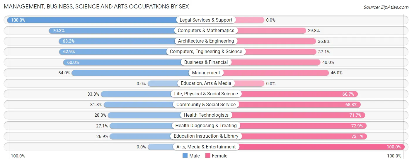 Management, Business, Science and Arts Occupations by Sex in Zip Code 03047