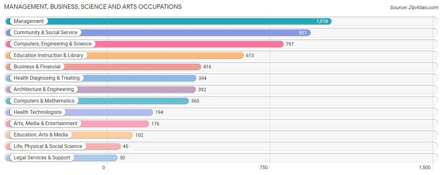 Management, Business, Science and Arts Occupations in Zip Code 03055