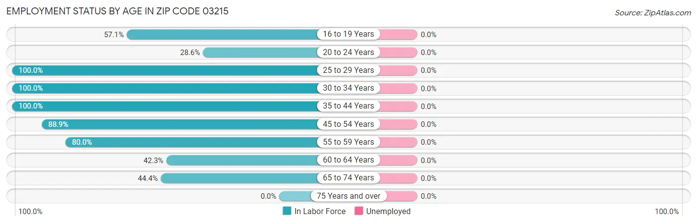 Employment Status by Age in Zip Code 03215