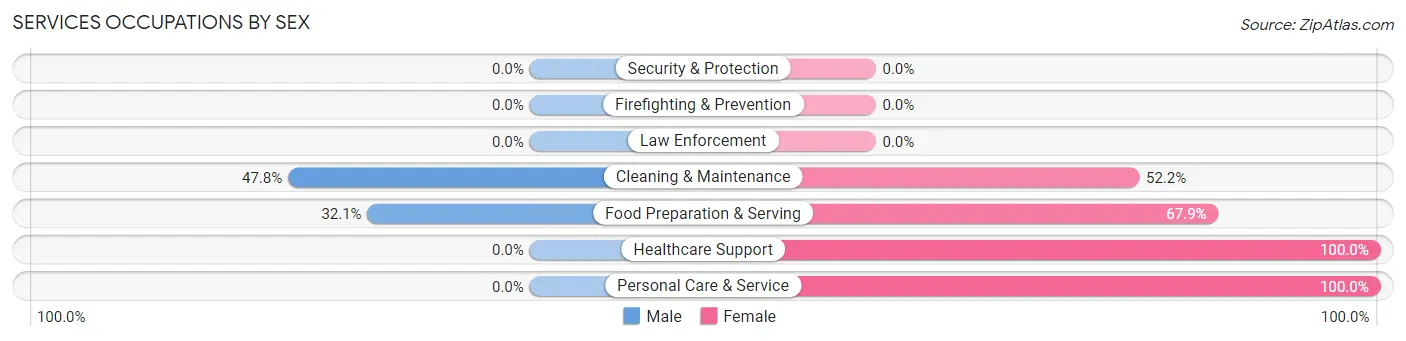 Services Occupations by Sex in Zip Code 03217
