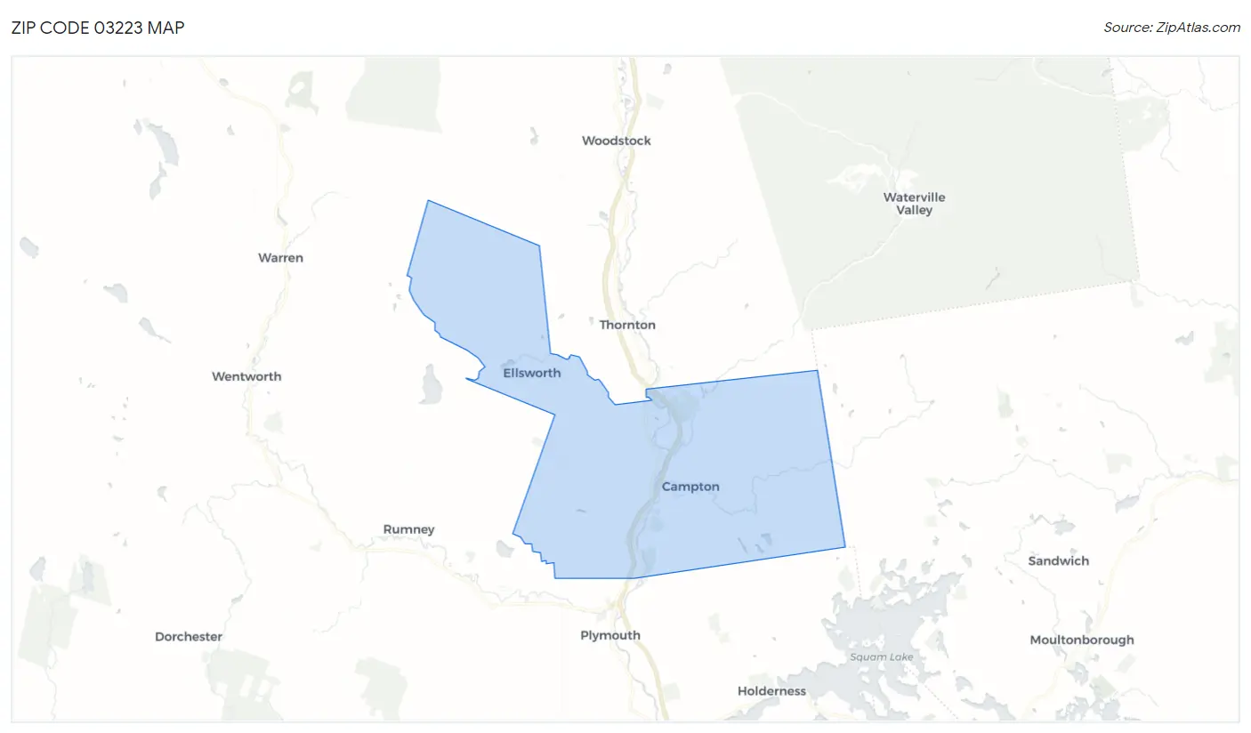 Zip Code 03223 Map