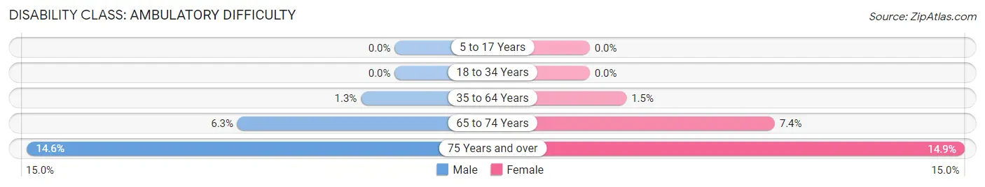 Disability in Zip Code 03224: <span>Ambulatory Difficulty</span>