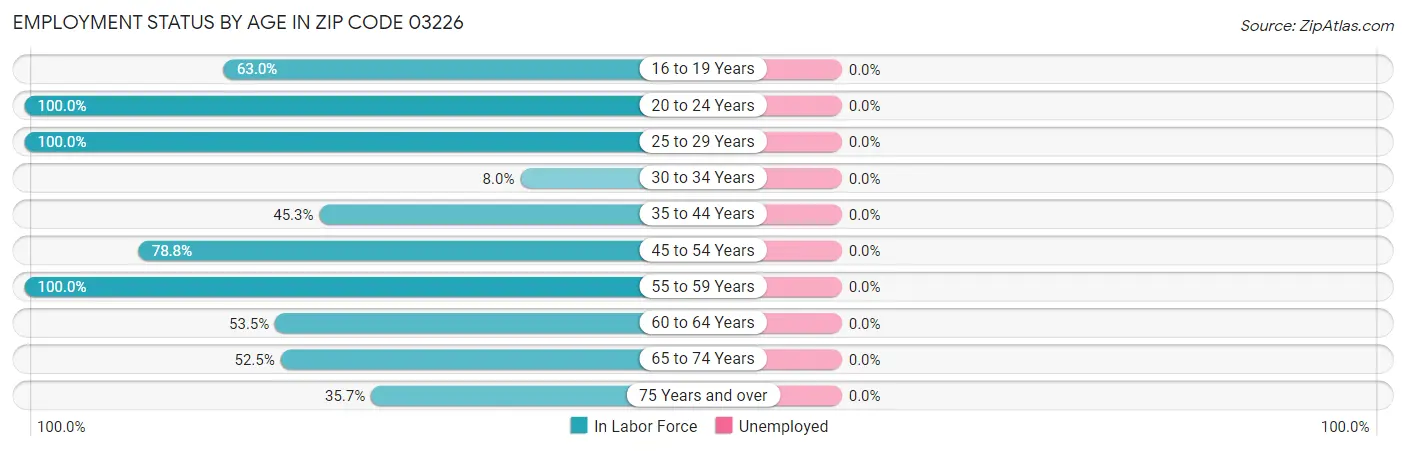 Employment Status by Age in Zip Code 03226