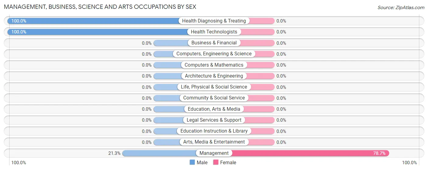 Management, Business, Science and Arts Occupations by Sex in Zip Code 03233