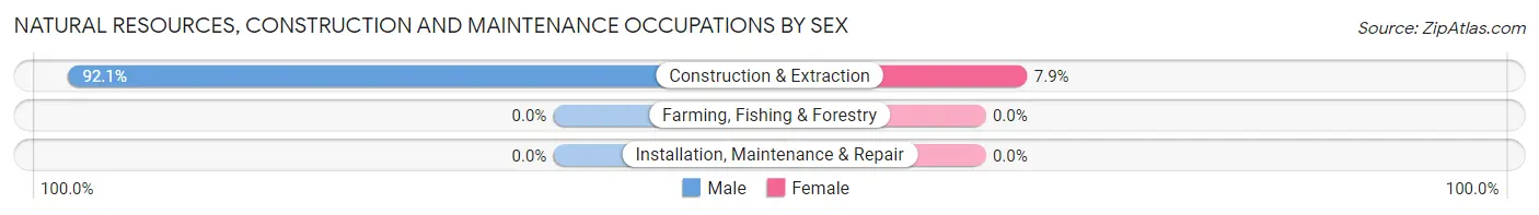Natural Resources, Construction and Maintenance Occupations by Sex in Zip Code 03259