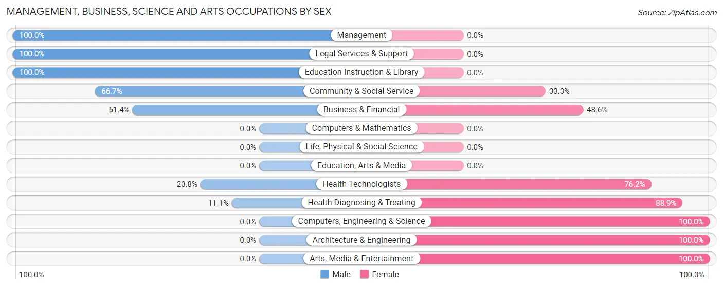 Management, Business, Science and Arts Occupations by Sex in Zip Code 03260