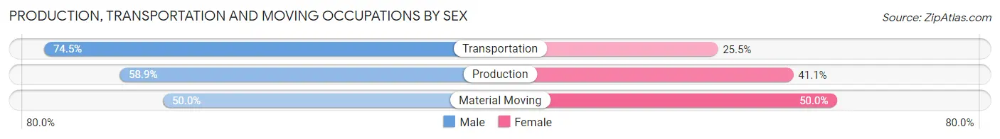 Production, Transportation and Moving Occupations by Sex in Zip Code 03263