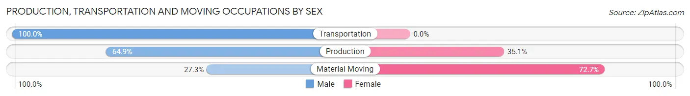 Production, Transportation and Moving Occupations by Sex in Zip Code 03264