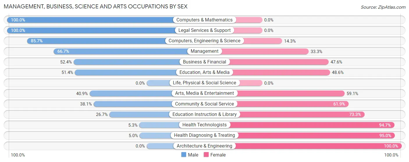 Management, Business, Science and Arts Occupations by Sex in Zip Code 03266
