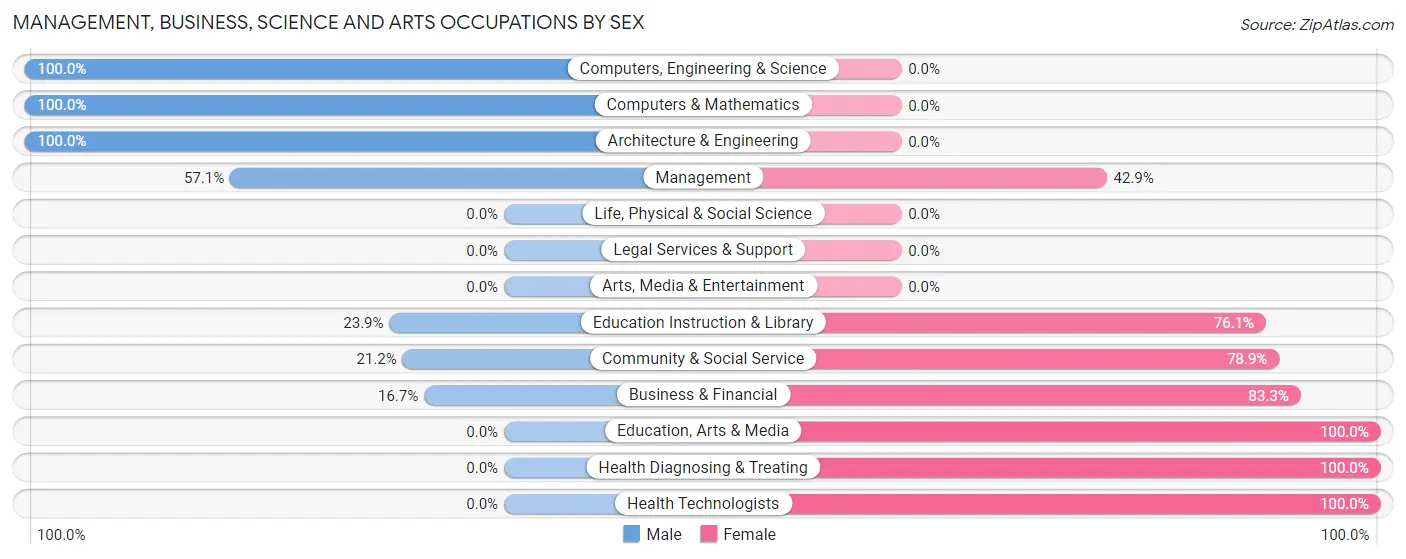 Management, Business, Science and Arts Occupations by Sex in Zip Code 03280