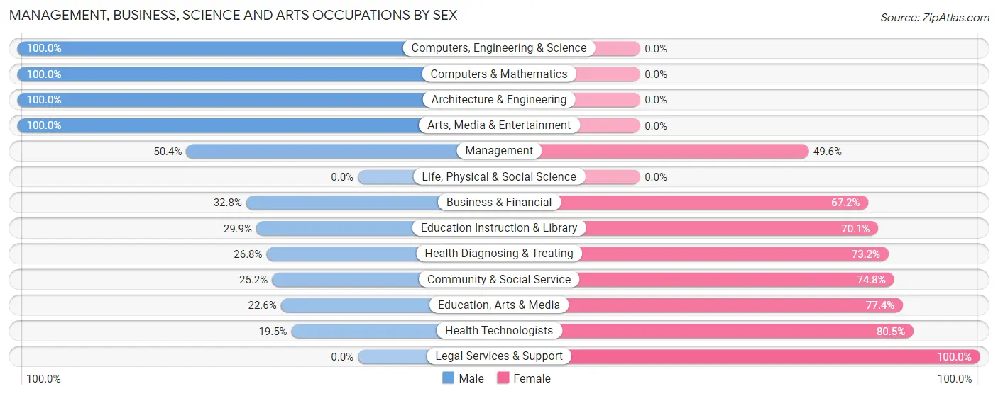Management, Business, Science and Arts Occupations by Sex in Zip Code 03307