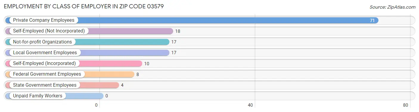 Employment by Class of Employer in Zip Code 03579