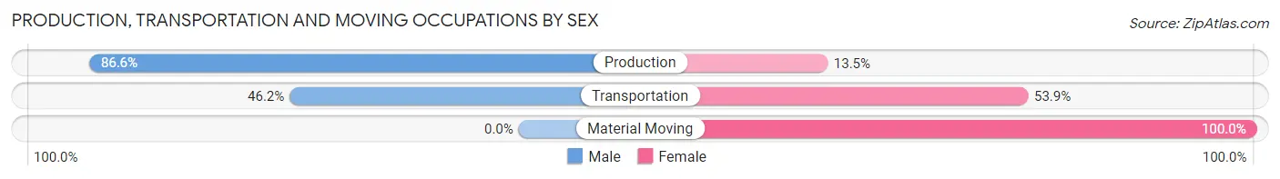 Production, Transportation and Moving Occupations by Sex in Zip Code 03582