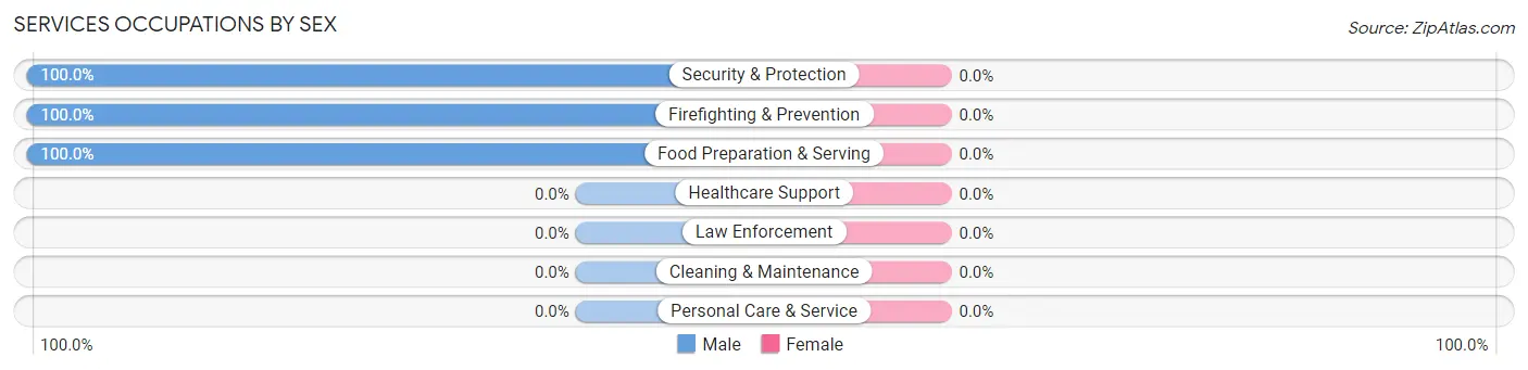 Services Occupations by Sex in Zip Code 03601