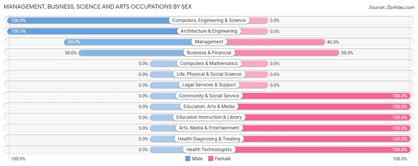 Management, Business, Science and Arts Occupations by Sex in Zip Code 03607