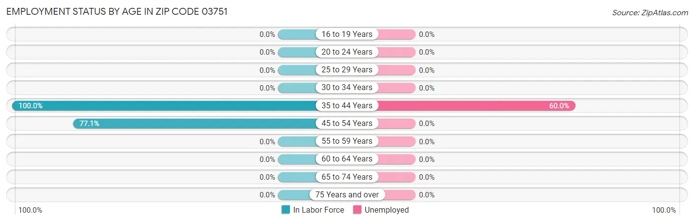 Employment Status by Age in Zip Code 03751