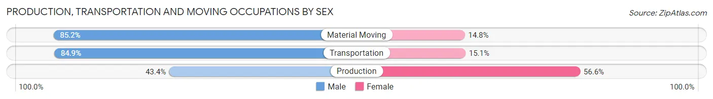 Production, Transportation and Moving Occupations by Sex in Zip Code 03755
