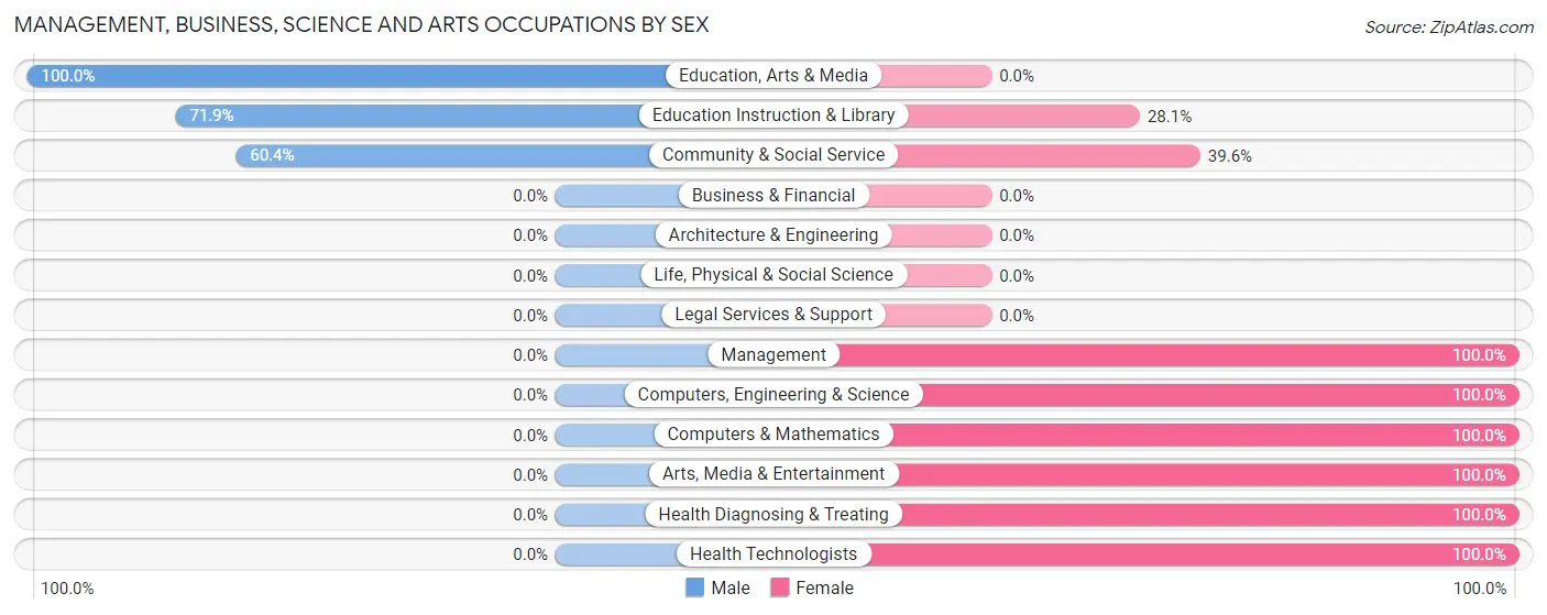 Management, Business, Science and Arts Occupations by Sex in Zip Code 03765