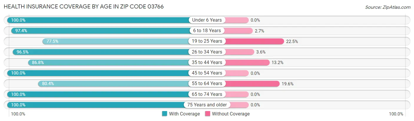 Health Insurance Coverage by Age in Zip Code 03766