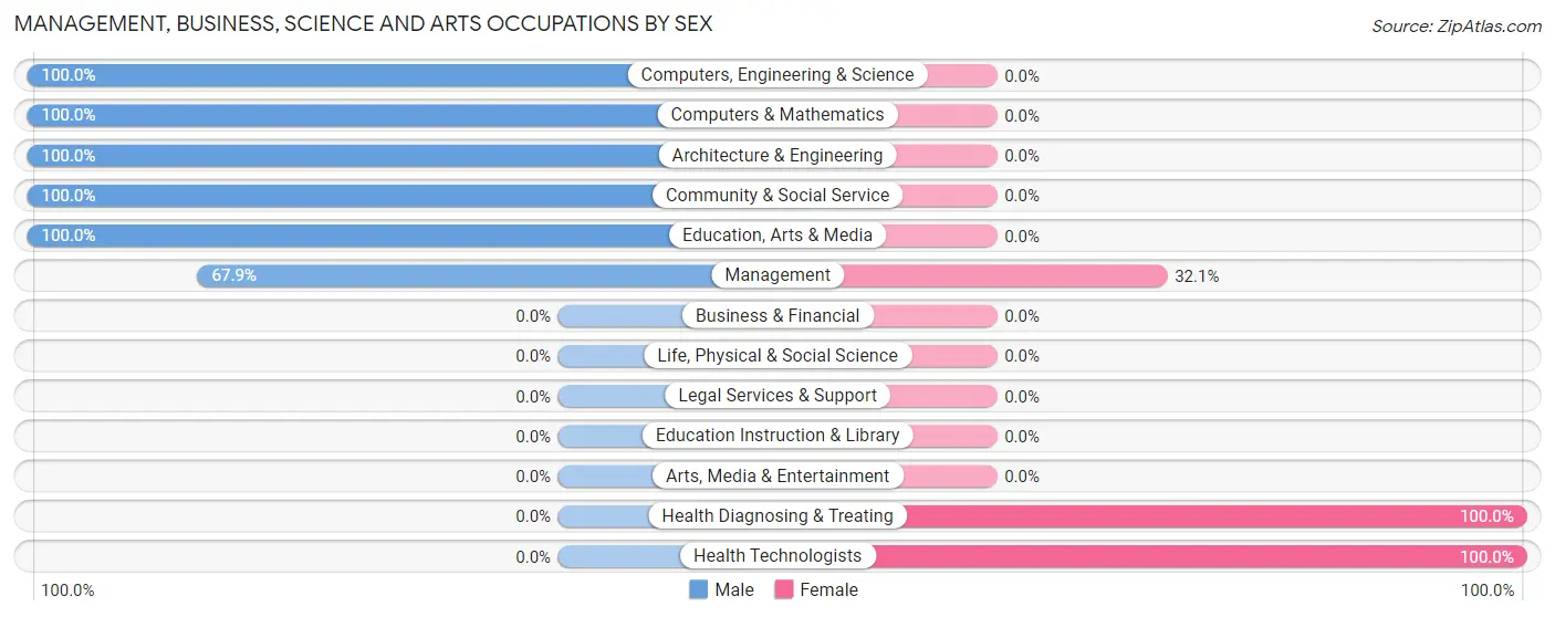 Management, Business, Science and Arts Occupations by Sex in Zip Code 03780