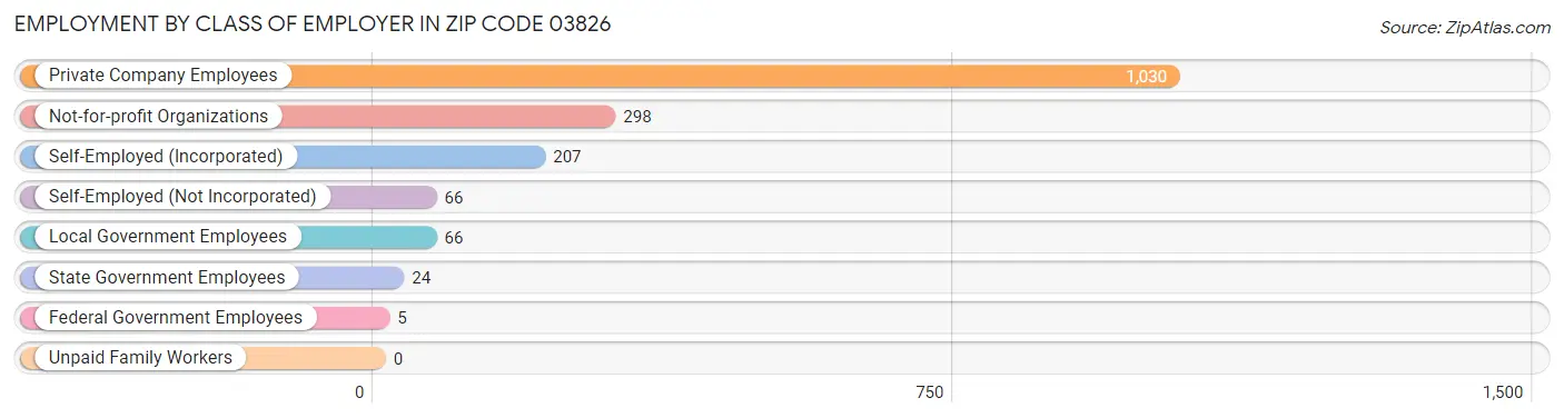 Employment by Class of Employer in Zip Code 03826