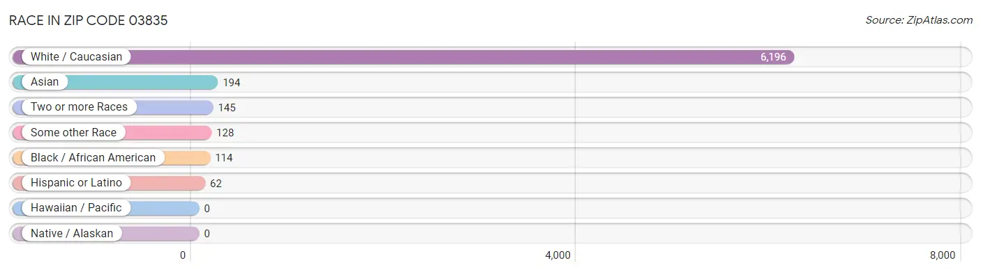 Race in Zip Code 03835