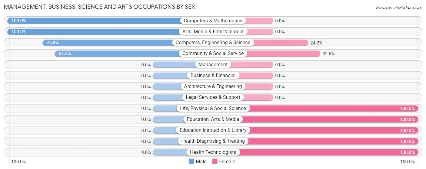 Management, Business, Science and Arts Occupations by Sex in Zip Code 03845