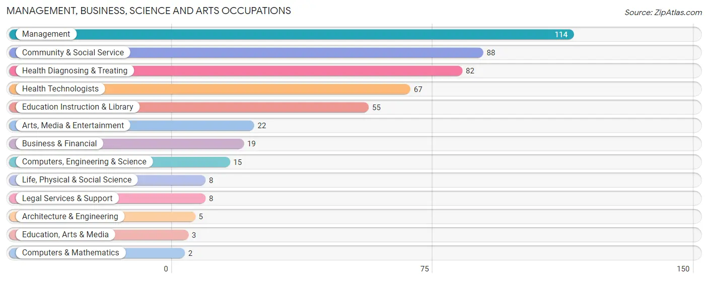 Management, Business, Science and Arts Occupations in Zip Code 03849