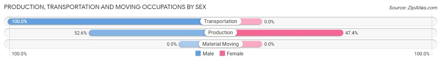 Production, Transportation and Moving Occupations by Sex in Zip Code 03849