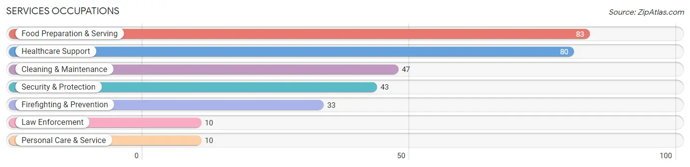 Services Occupations in Zip Code 03851