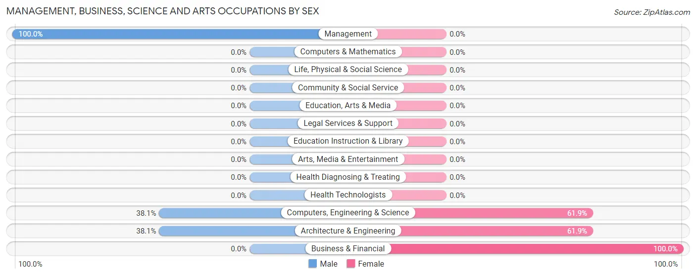 Management, Business, Science and Arts Occupations by Sex in Zip Code 03852