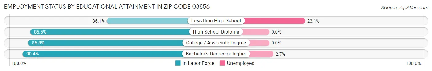 Employment Status by Educational Attainment in Zip Code 03856