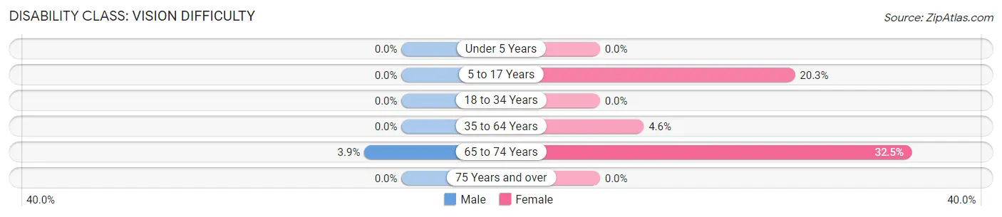 Disability in Zip Code 03864: <span>Vision Difficulty</span>