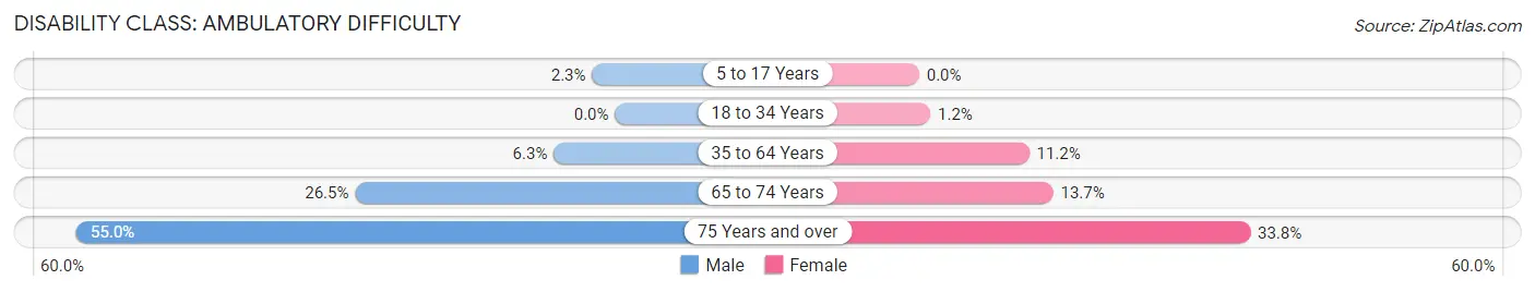 Disability in Zip Code 03867: <span>Ambulatory Difficulty</span>